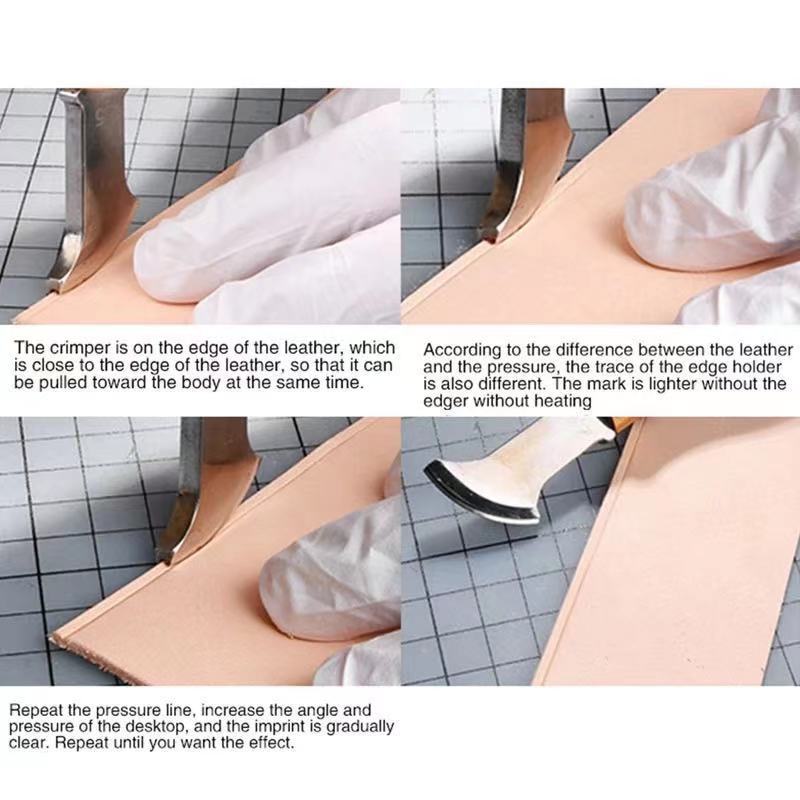 Red Wooden Handle Leather Edge - Groover Stitching Tool review and price